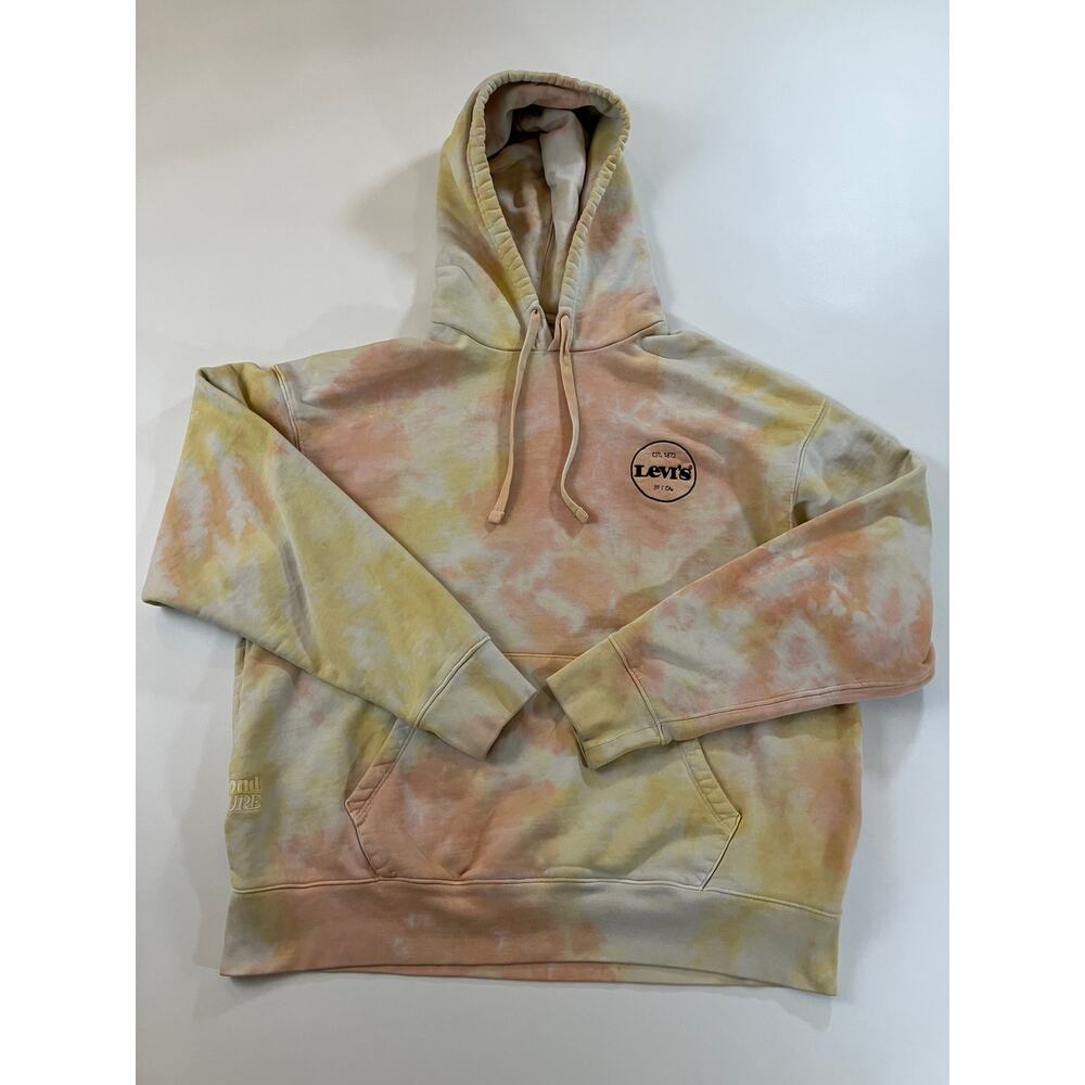 Levi’s Gold Tab Second Nature Hoodie Large Pastel Tie Dye 100% Cotton